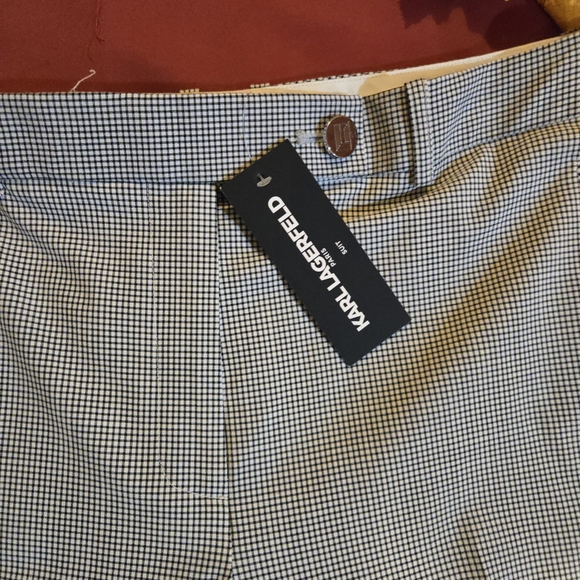 Karl Lagerfeld Black and White Checkered Cropped Pants - Picture 4 of 6